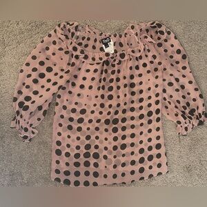 D&G Dolce & Gabbana Pink Polka Dot Silk Ruffle Blouse Made in Italy